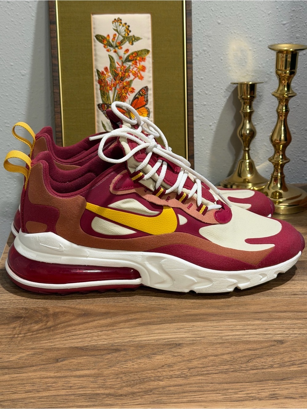 Nike Men’s Size 6 Noble Red Air Max 270 React Athletic Shoes Sneaker AO4971-601